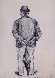 Max Feldbauer,Scholle,Minderwertig (aufsteigender Soldat),Entwurf zur Illustration in „Jugend: Münchner illustrierte Wochenschrift für Kunst und Leben“, 1900, Heft 42, S. 704,Gouache,Mischtechnik,signiert