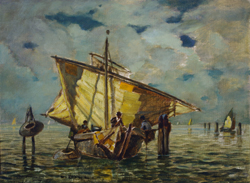 Ludwig Dill, Morgen auf der Adria, Öl/Leinwand